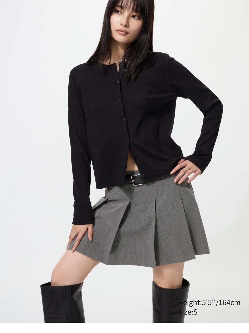 Uniqlo Black Pleated Mini Skirt